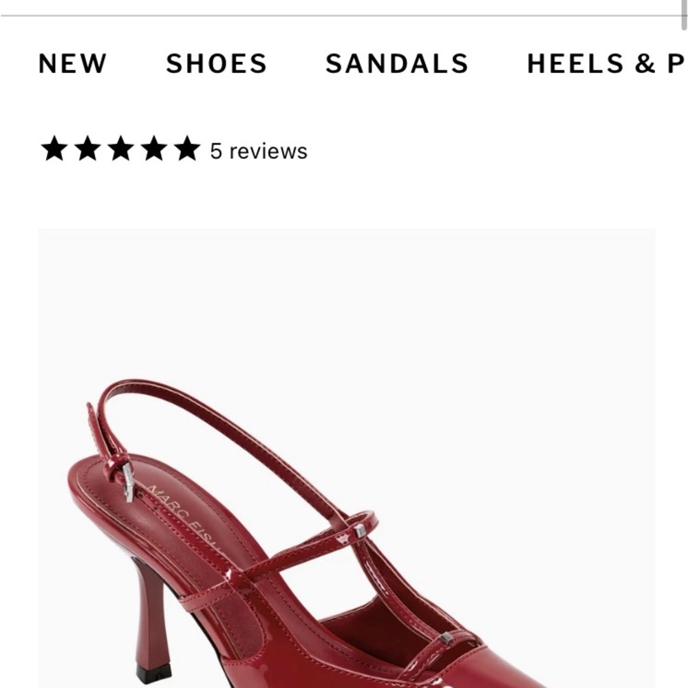 Marc Fisher Red Patent Slingback Mary Jane Heel